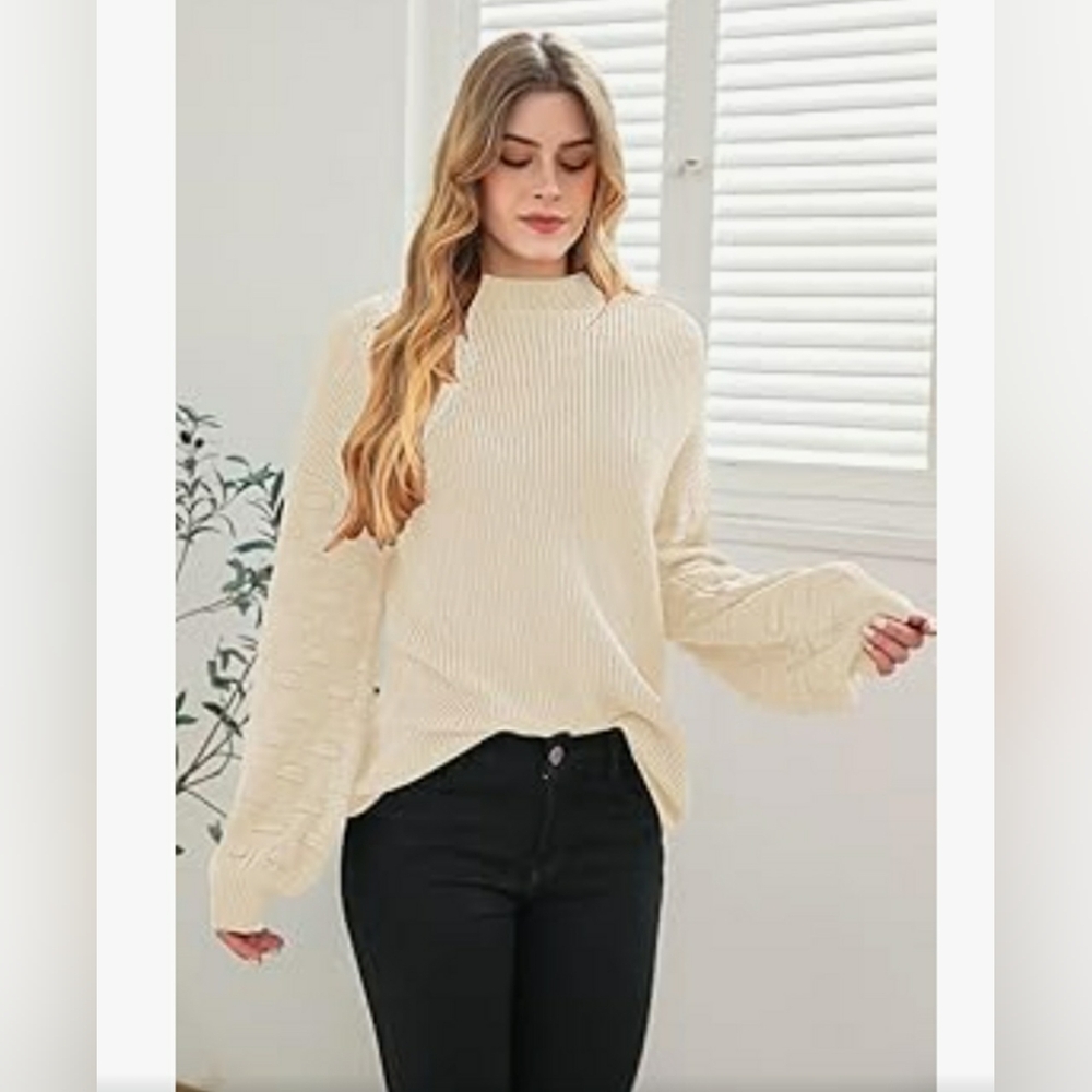 Oversized Crewneck Long Puff Sleeve